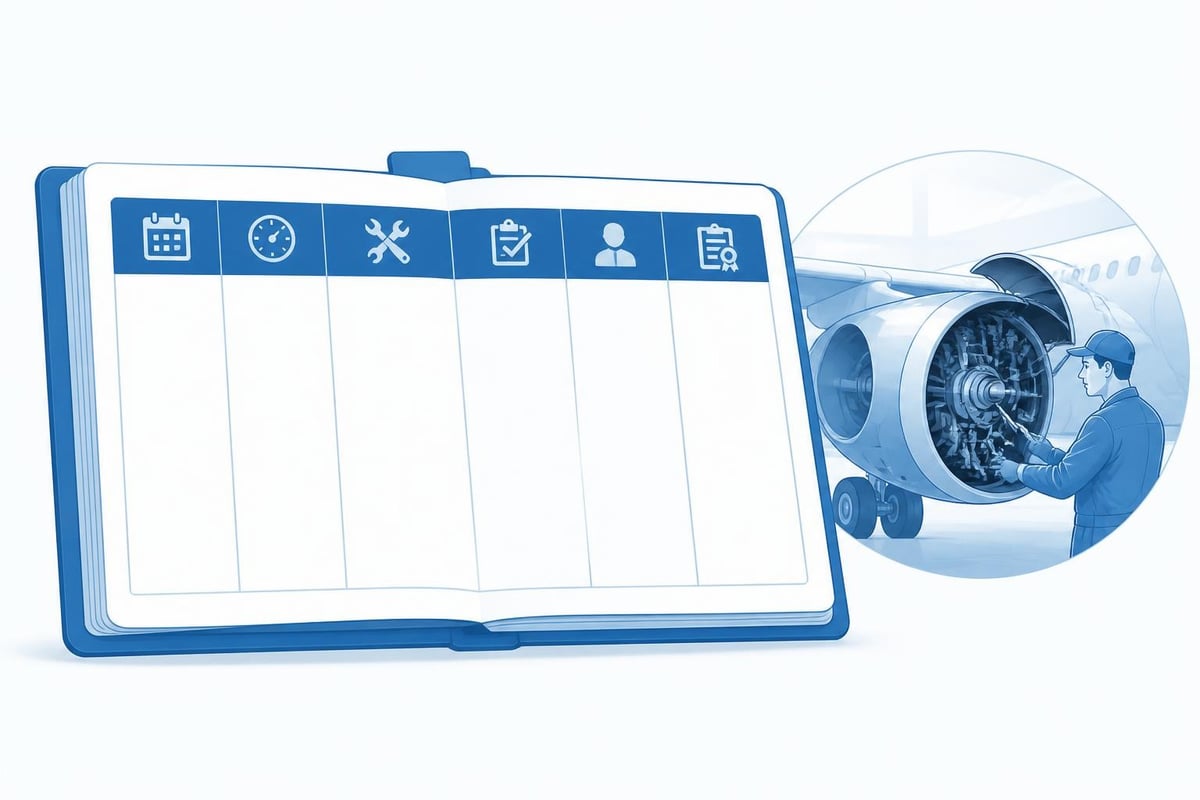 Aircraft logbook entry components