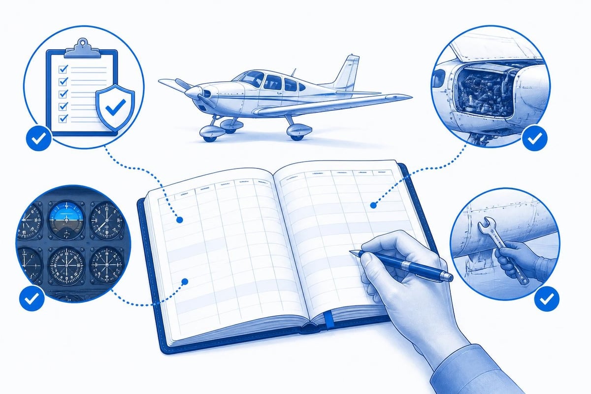 Aircraft logbook compliance workflow