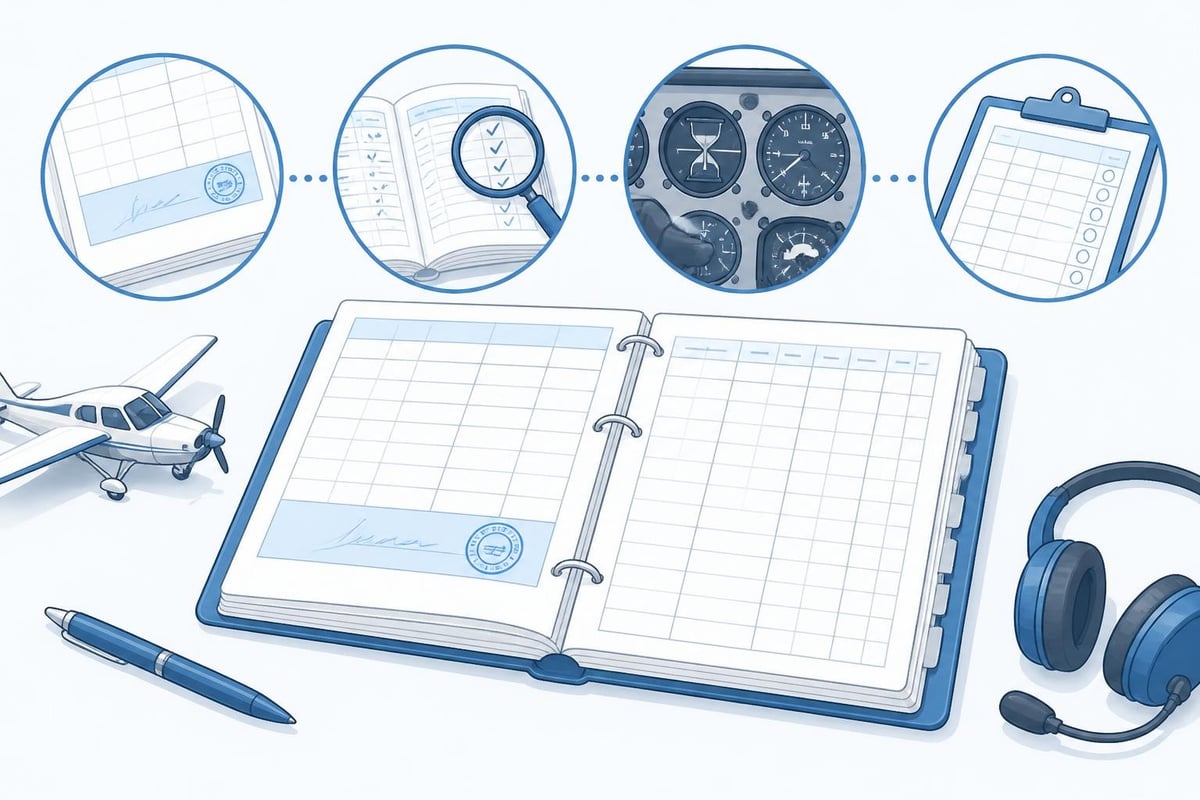 Aircraft logbook preflight verification