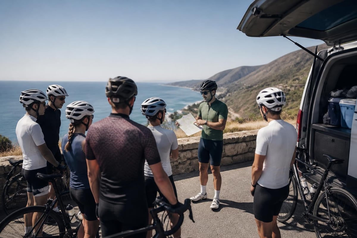 Guided bike tour structure
