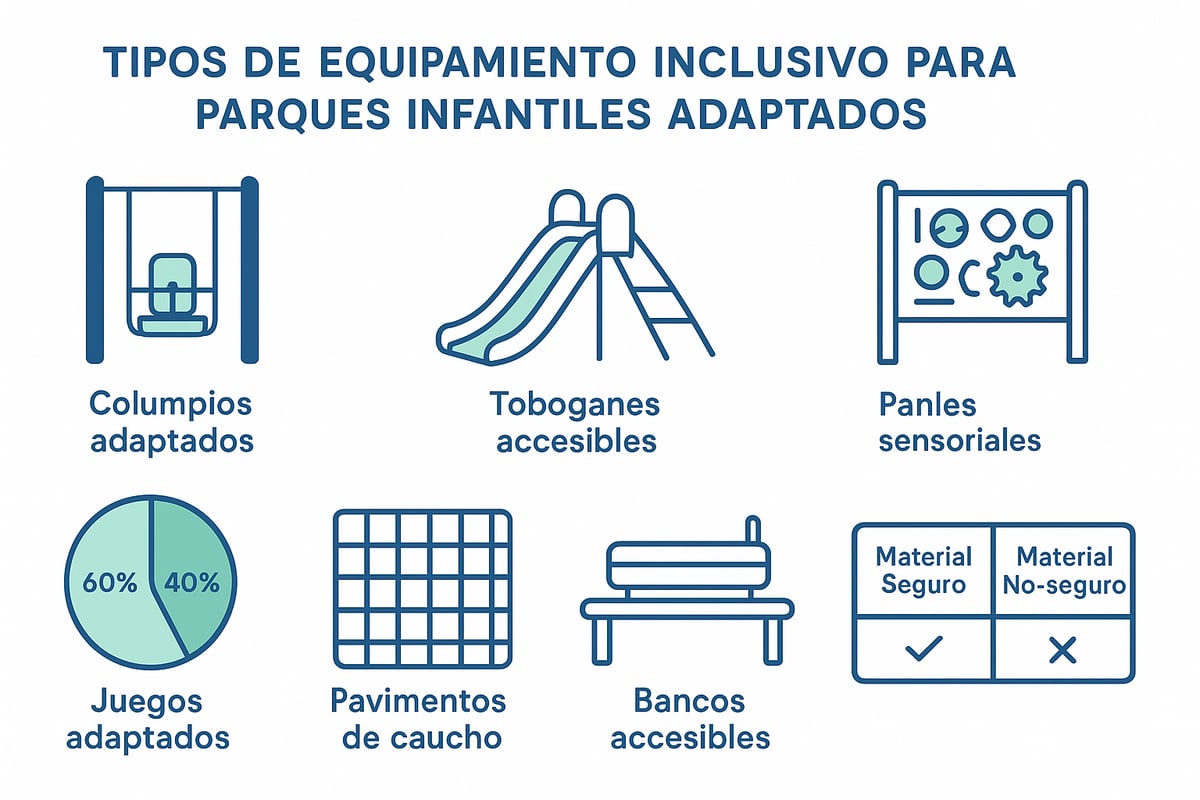 Tipos de equipamiento y juegos inclusivos: opciones y criterios de selección