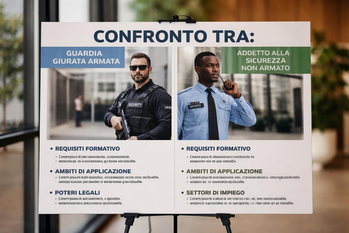 Differenze tra tipologie di servizi di vigilanza