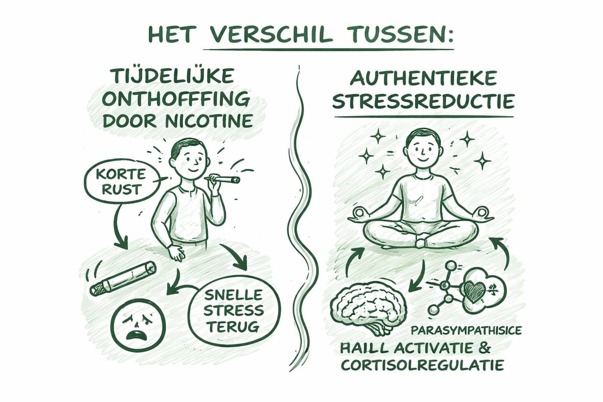 Nicotine-verdoving versus echte stressreductie