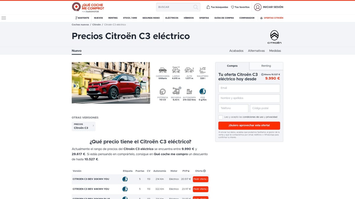 Top 8 Mejores Coches Eléctricos Que No Puedes Perderte en 2026 - Citroën ë-C3