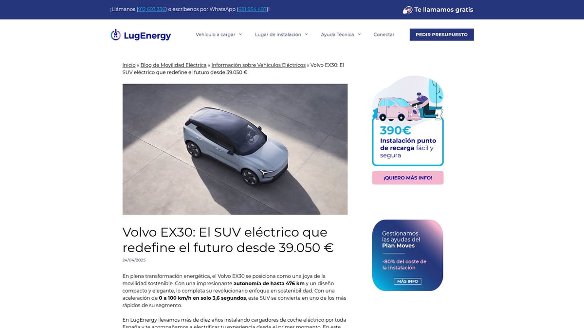 Top 8 Mejores Coches Eléctricos Que No Puedes Perderte en 2026 - Volvo EX30