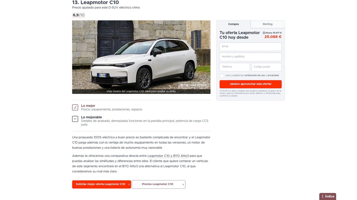 Top 8 Mejores Coches Eléctricos Que No Puedes Perderte en 2026 - Leapmotor C10