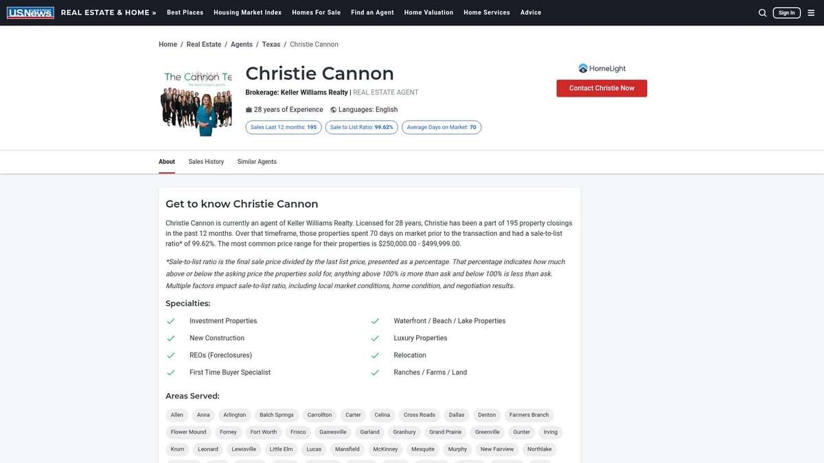 7 Best Frisco Realtors to Trust in 2026 - Christie Cannon - Keller Williams Realty