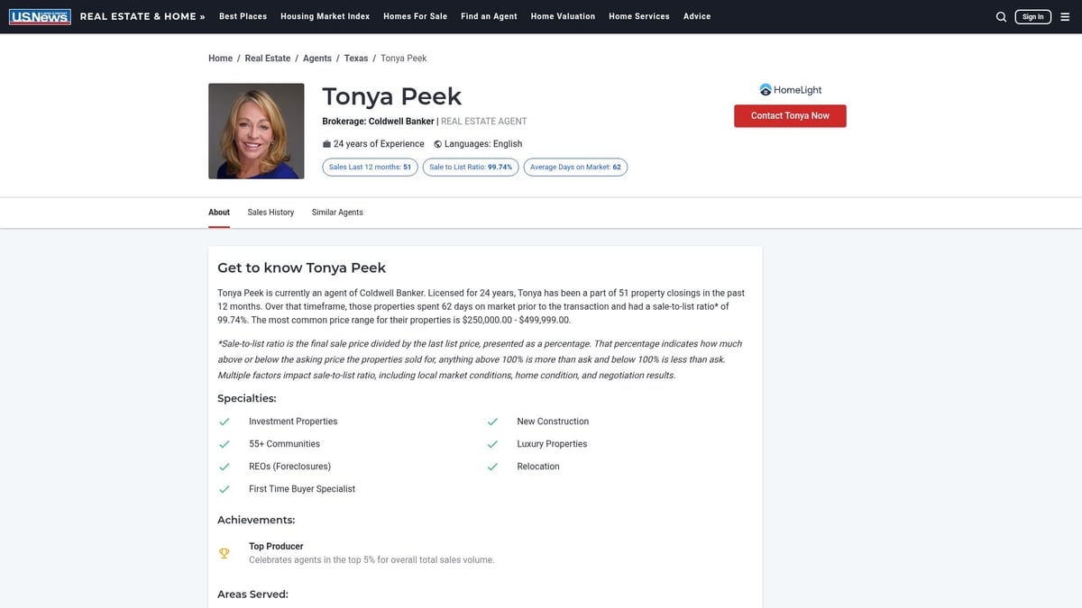 7 Best Frisco Realtors to Trust in 2026 - Tonya Peek - Coldwell Banker