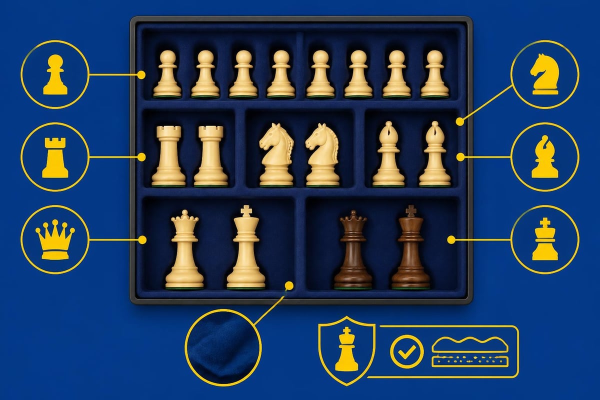Chess box compartment organization