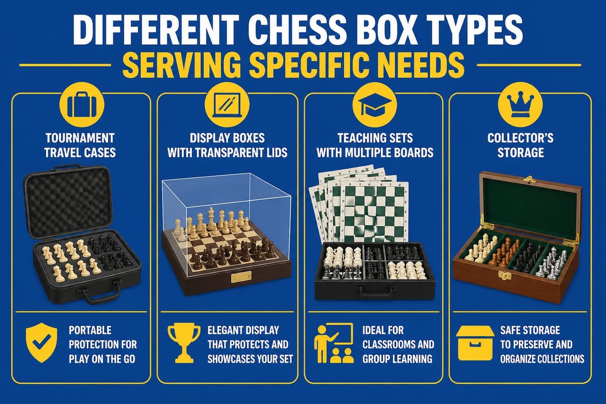 Chess box variety and purposes