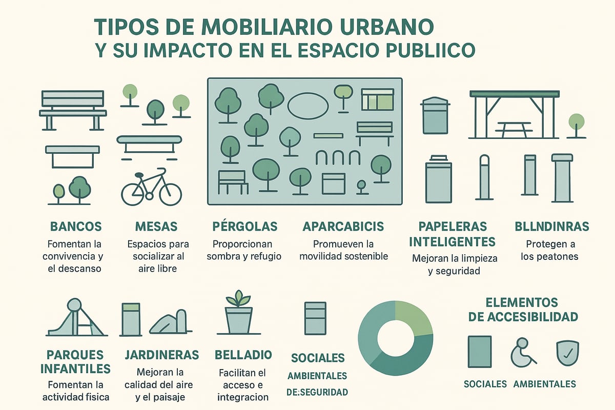 Principales Tipos de Mobiliario Urbano y Su Impacto en el Espacio Público