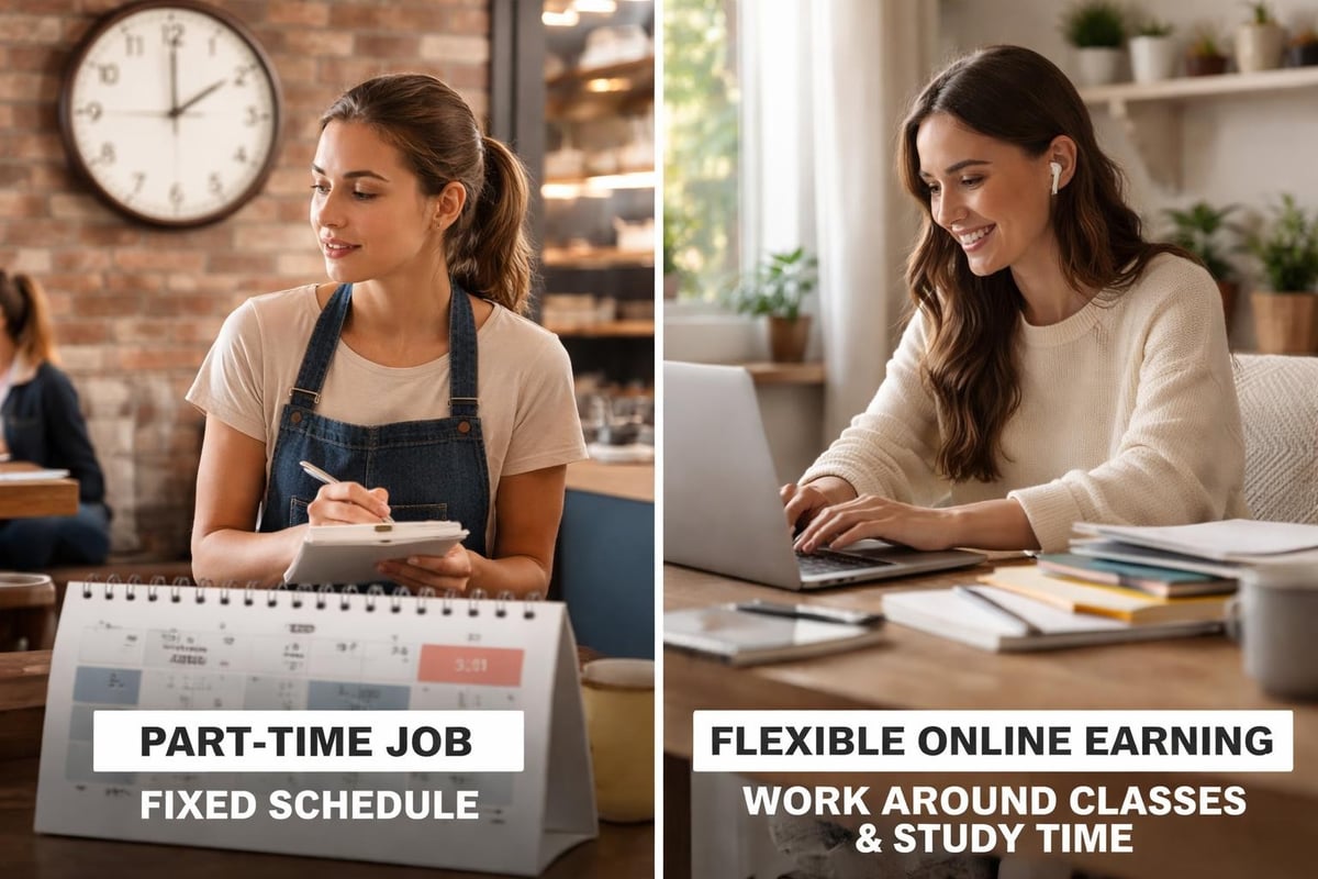 Student balancing academics and income