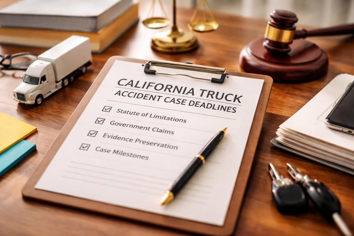 California truck accident legal timeline