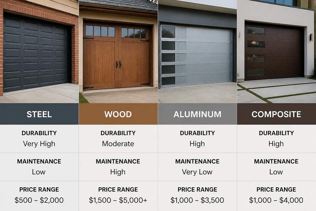 Garage door material comparison