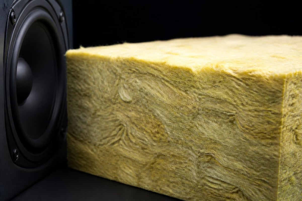 Sound absorption process in acoustic batts