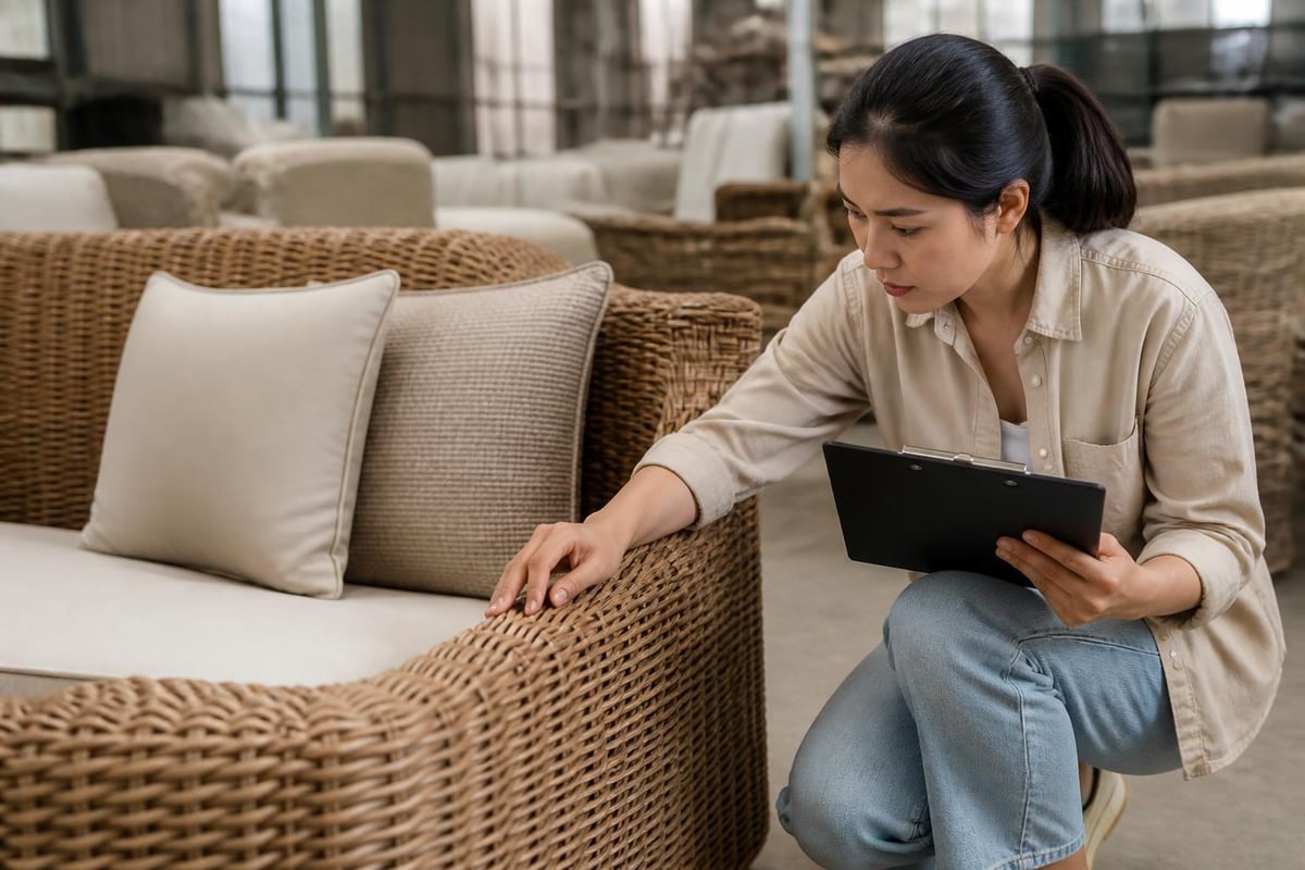 Quality control in rattan manufacturing