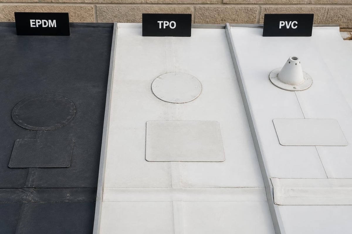Comparison of EPDM, TPO, and PVC membrane characteristics