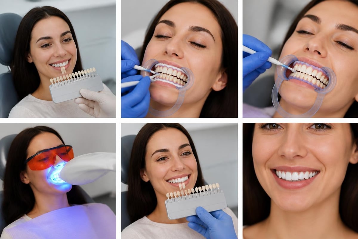 Professional whitening treatment steps