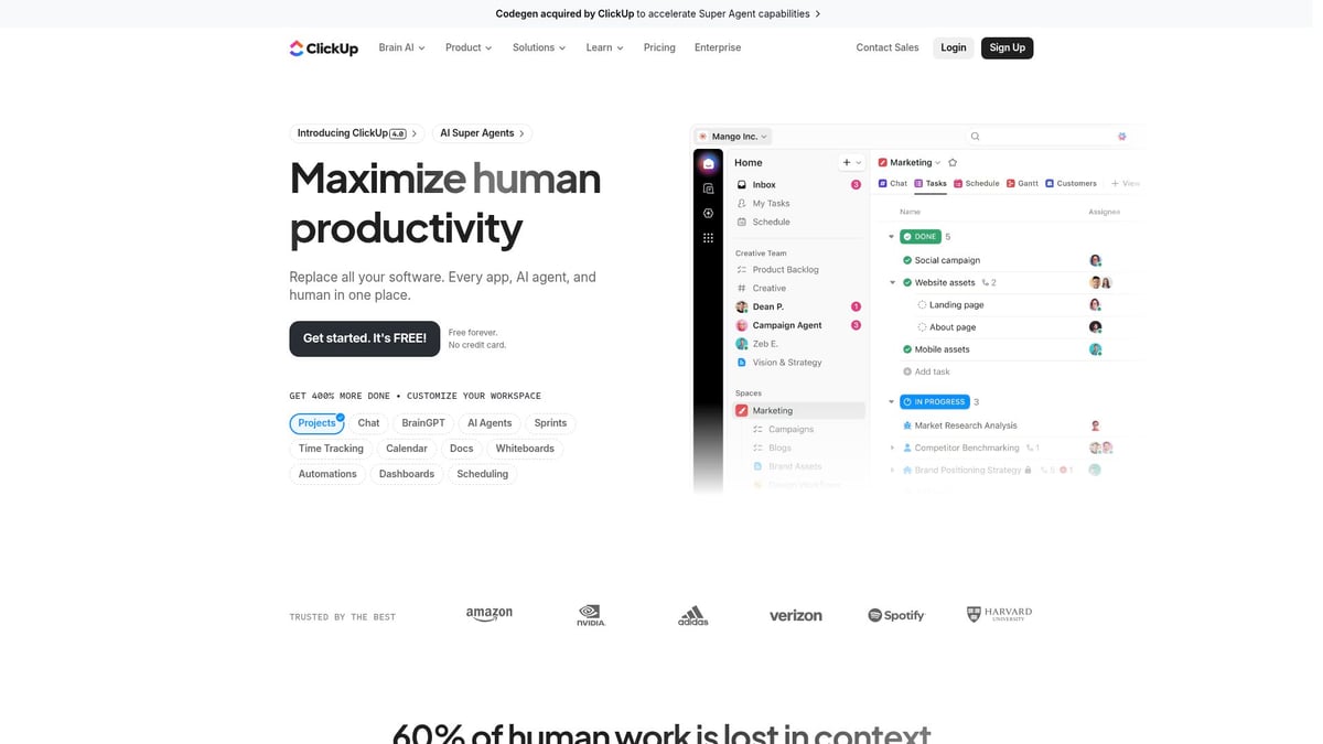 9 Essential Best Tools for Online Business in 2026 - ClickUp: All-in-One Project Management