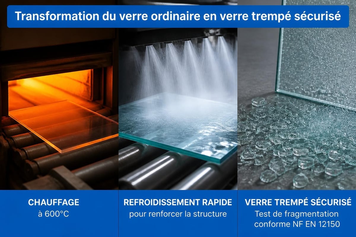 Processus de trempe thermique du verre