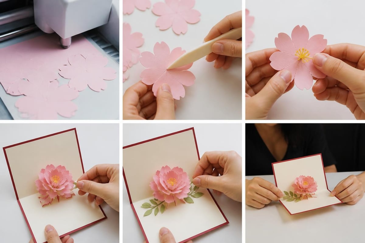 Pop up card assembly process