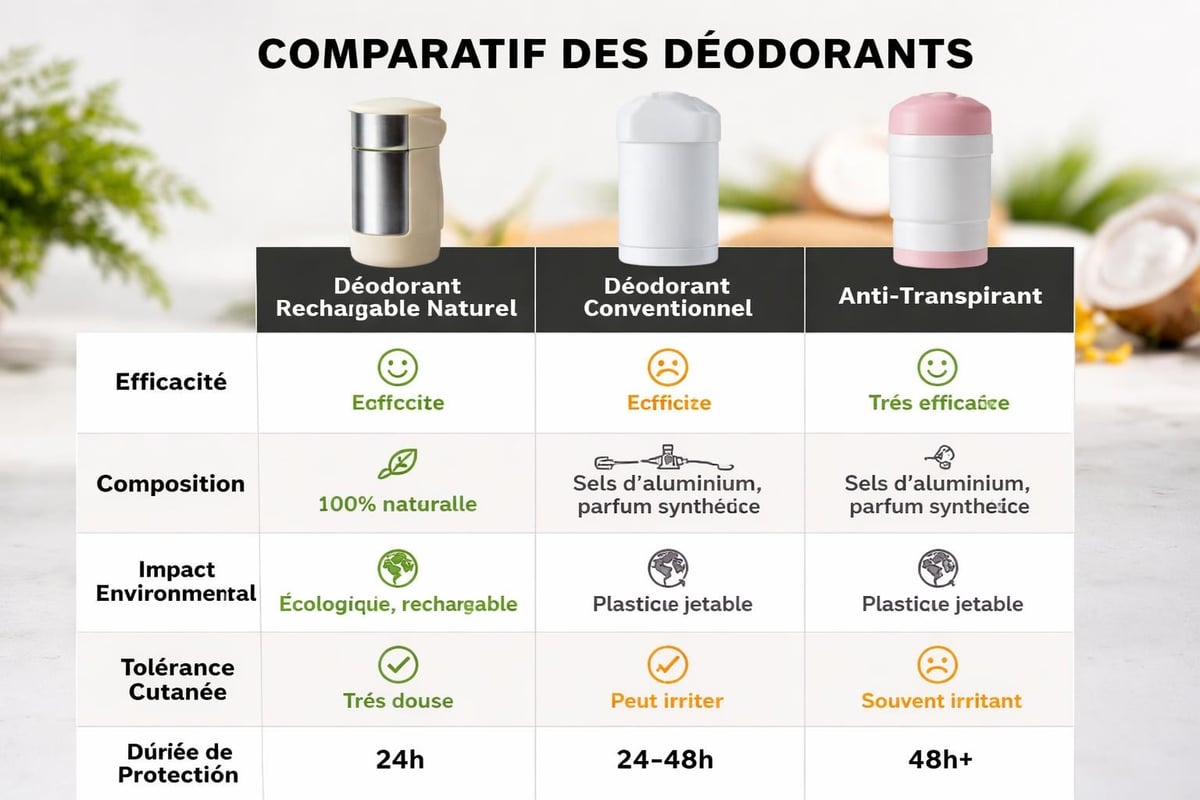 Comparaison des types de déodorants