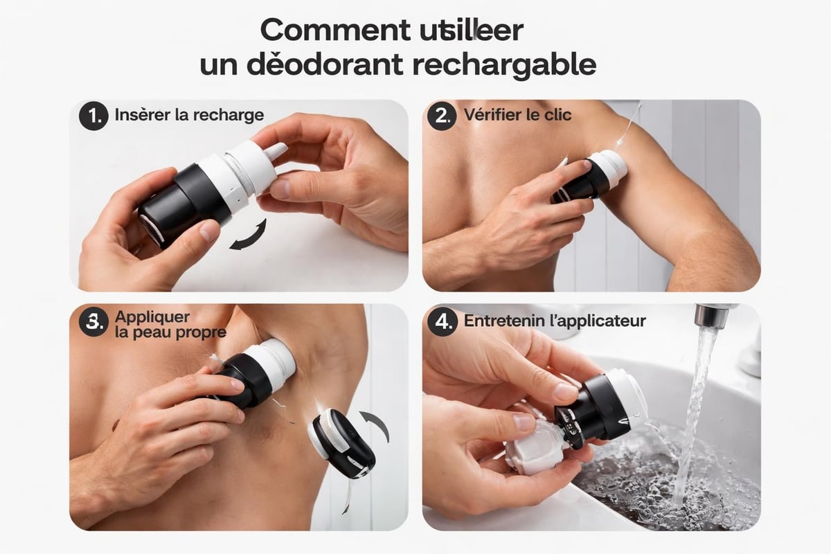 Guide d'utilisation du déodorant rechargeable