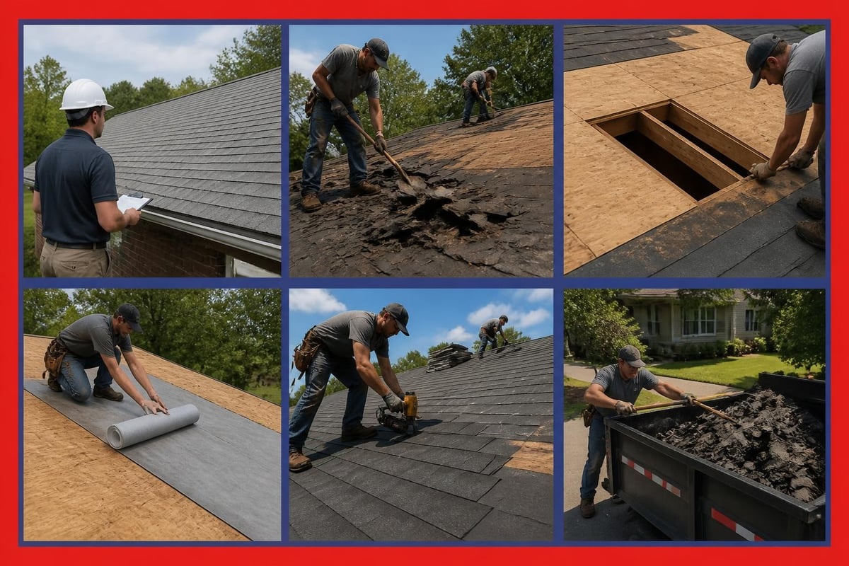 Roof installation workflow stages