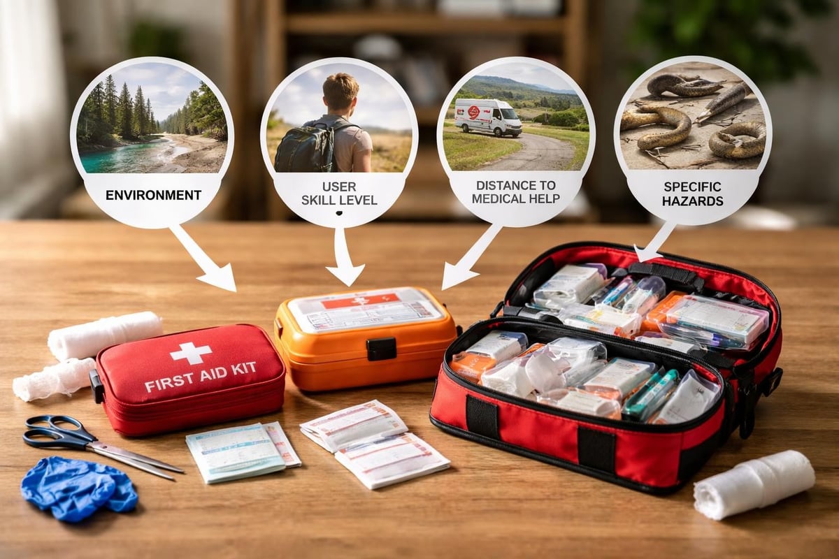Decision tree for first aid kit customization