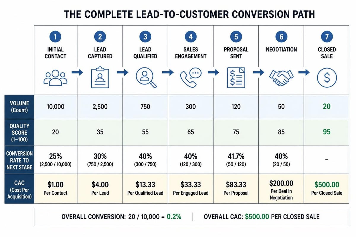 Lead generation funnel metrics