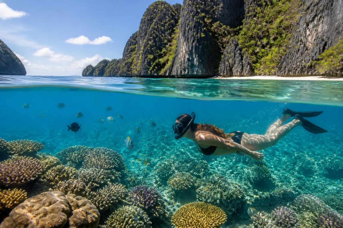 Snorkeling conditions in El Nido