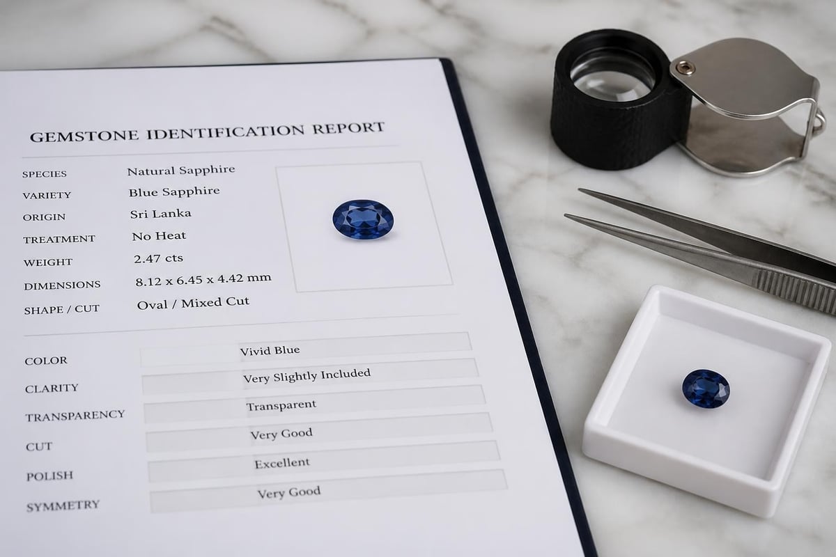 Gemstone certification elements
