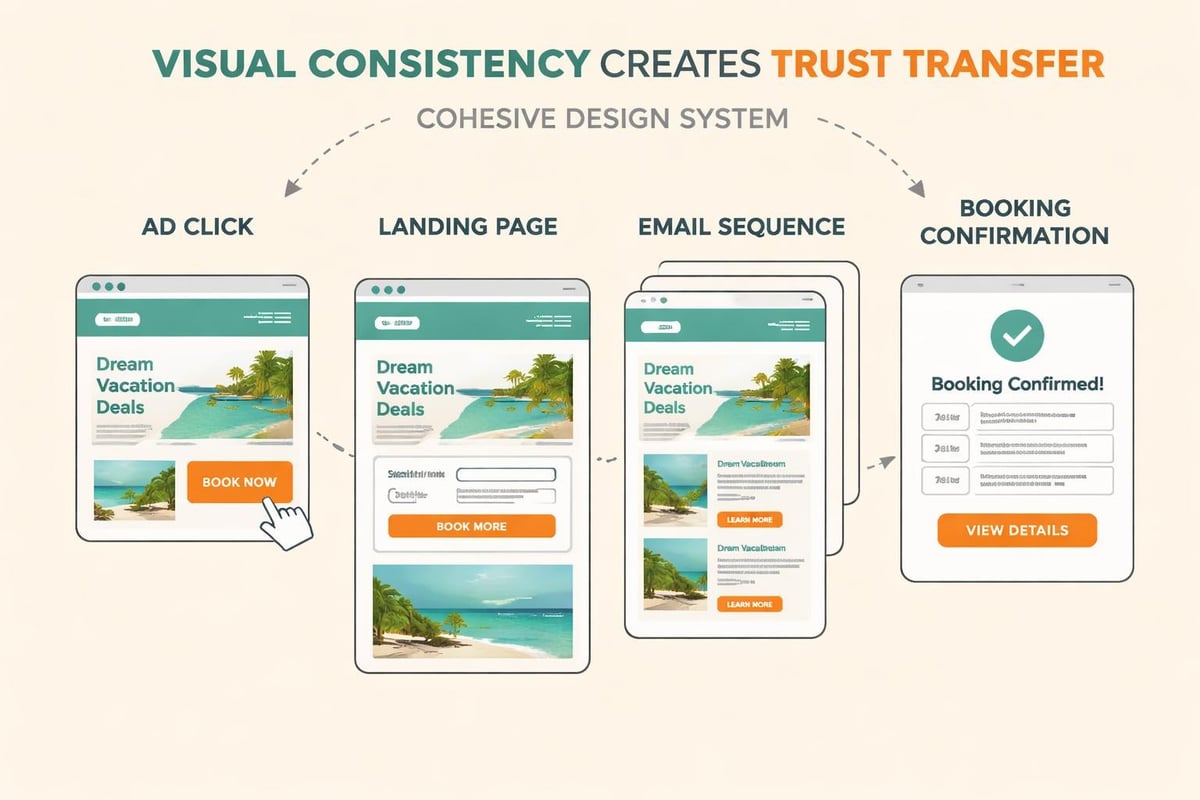Trust-building customer journey with consistent visual identity