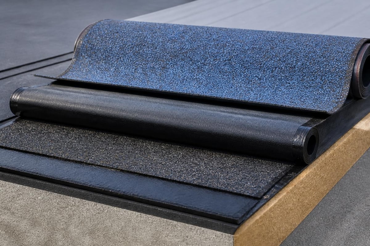 Modified bitumen roof layer structure