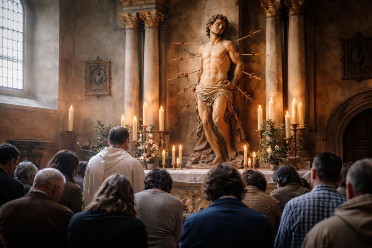 Medieval plague protection through St Sebastian