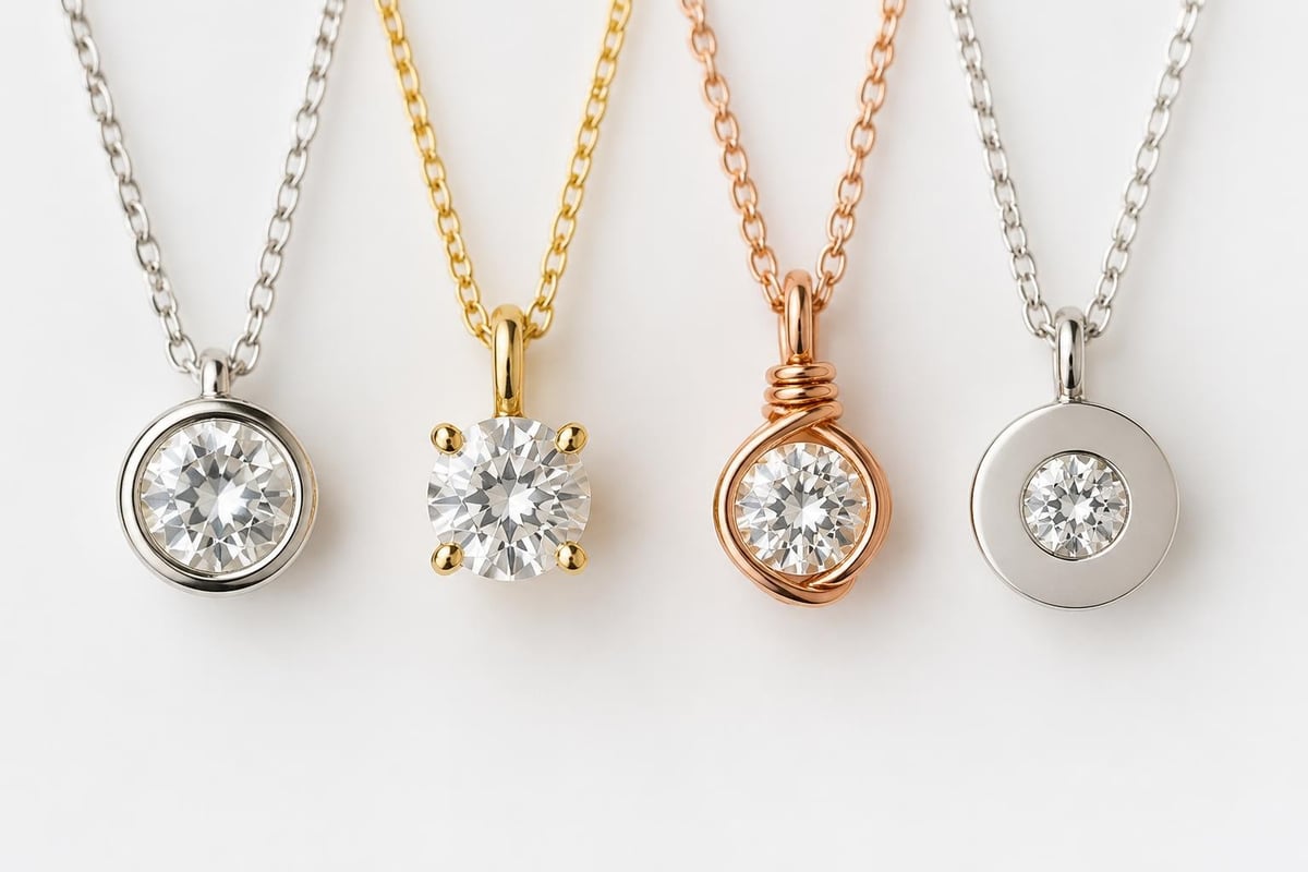 Stone pendant setting comparison