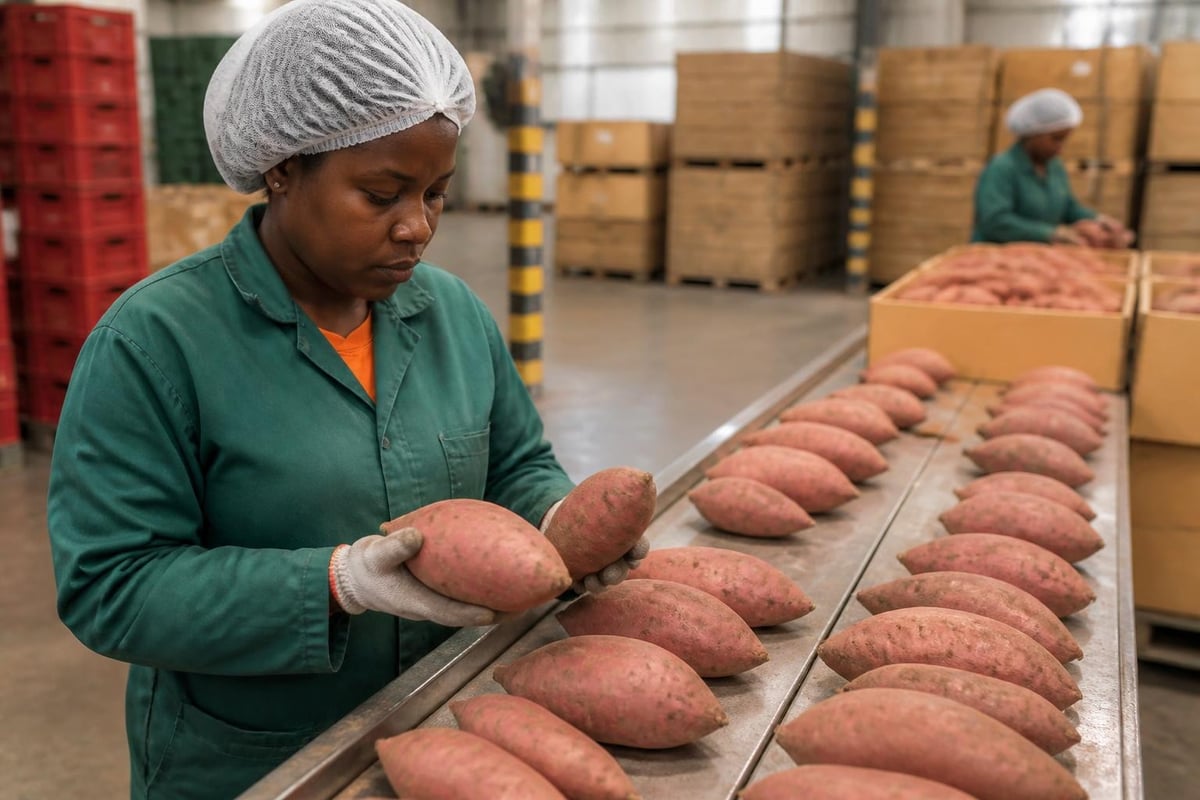Sweet potato export quality control