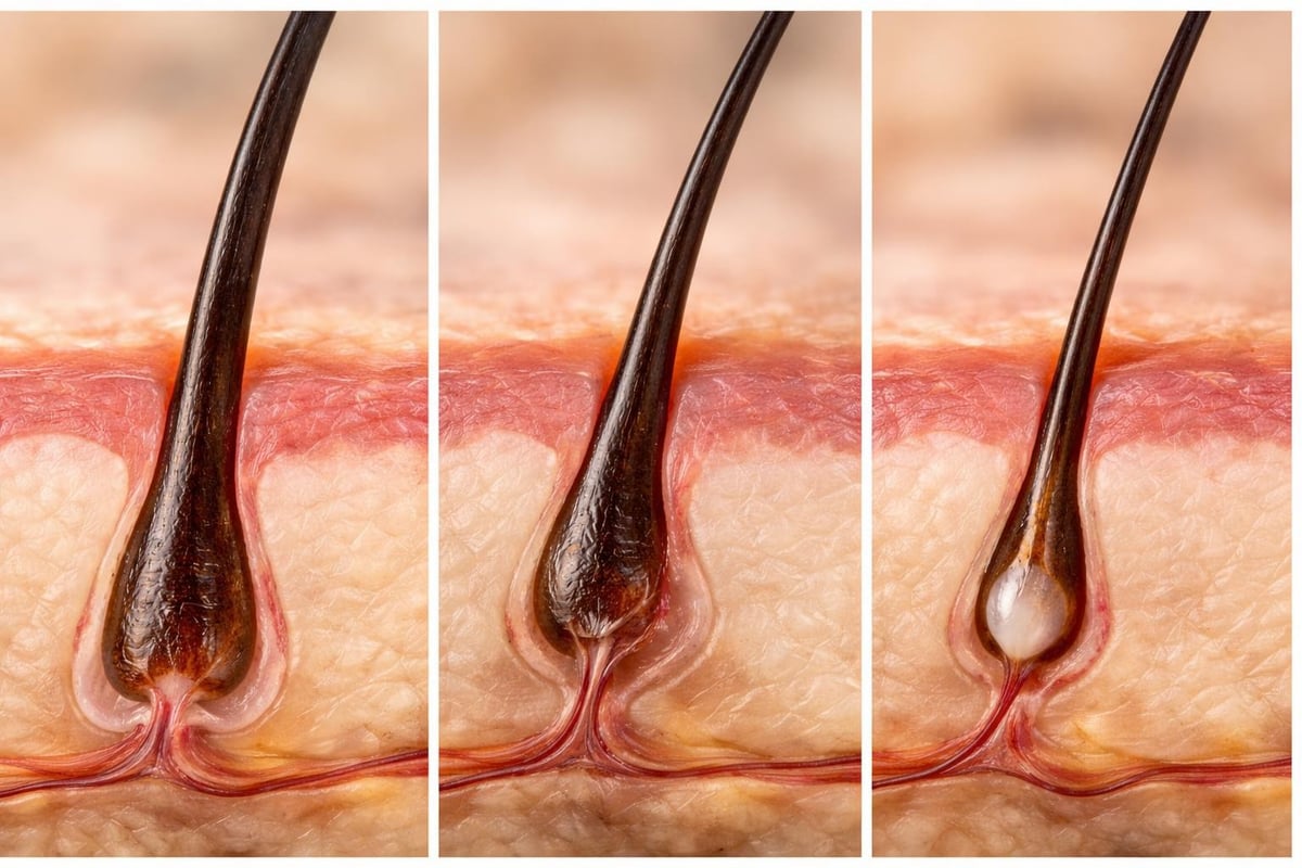 Hair growth cycle phases
