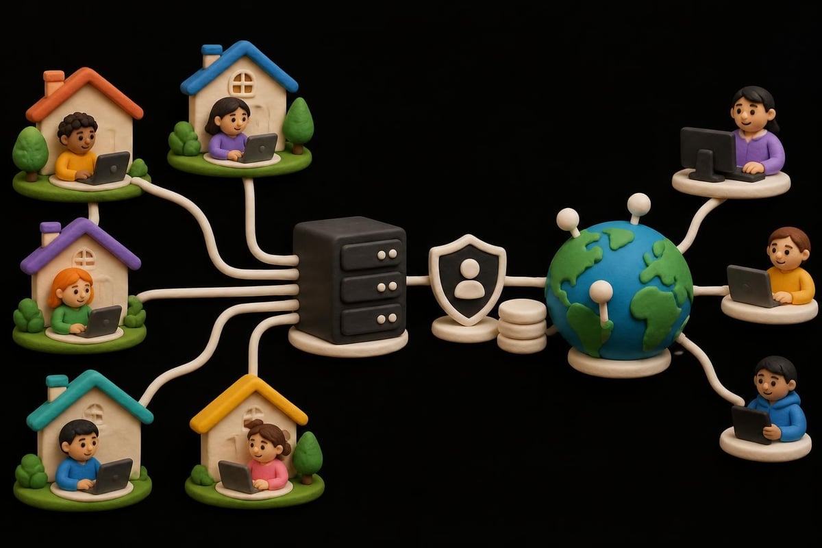 Residential proxy network architecture