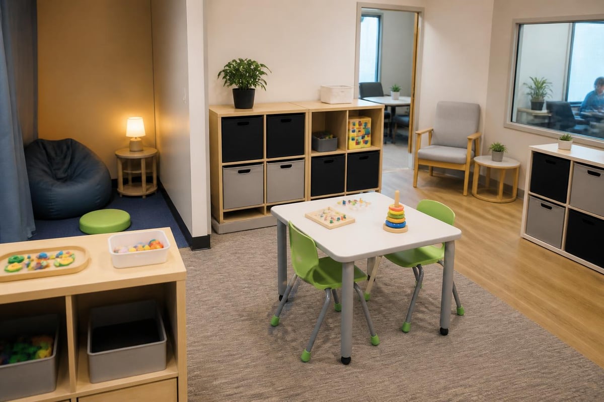 Speech therapy room zones