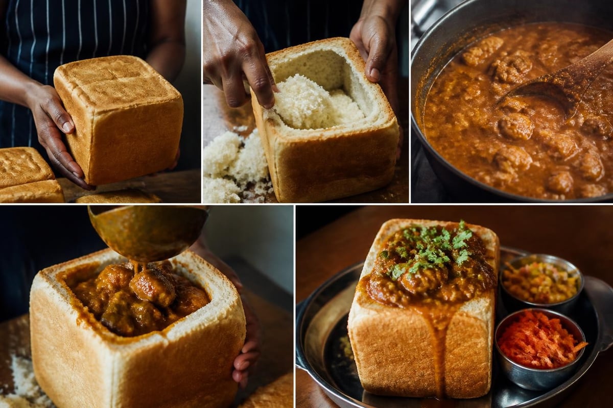 Bunny chow preparation