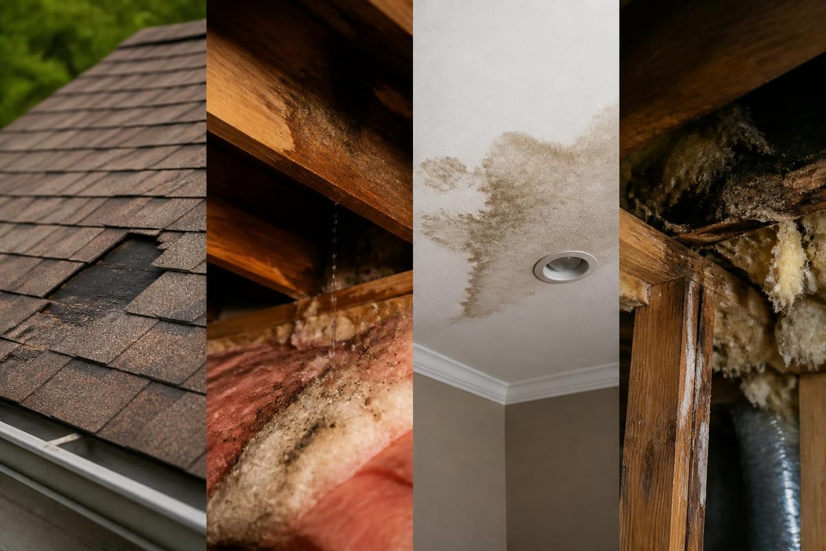 Timeline of minor roof damage progression