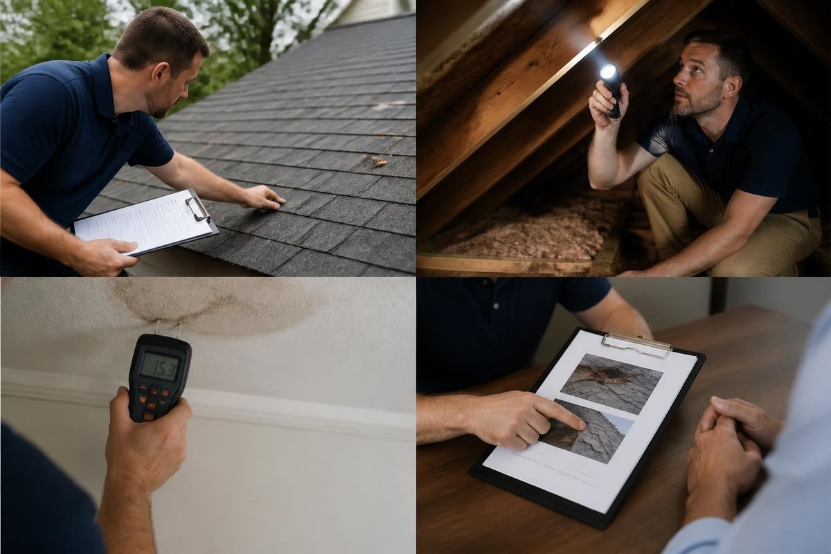 Professional roof inspection process