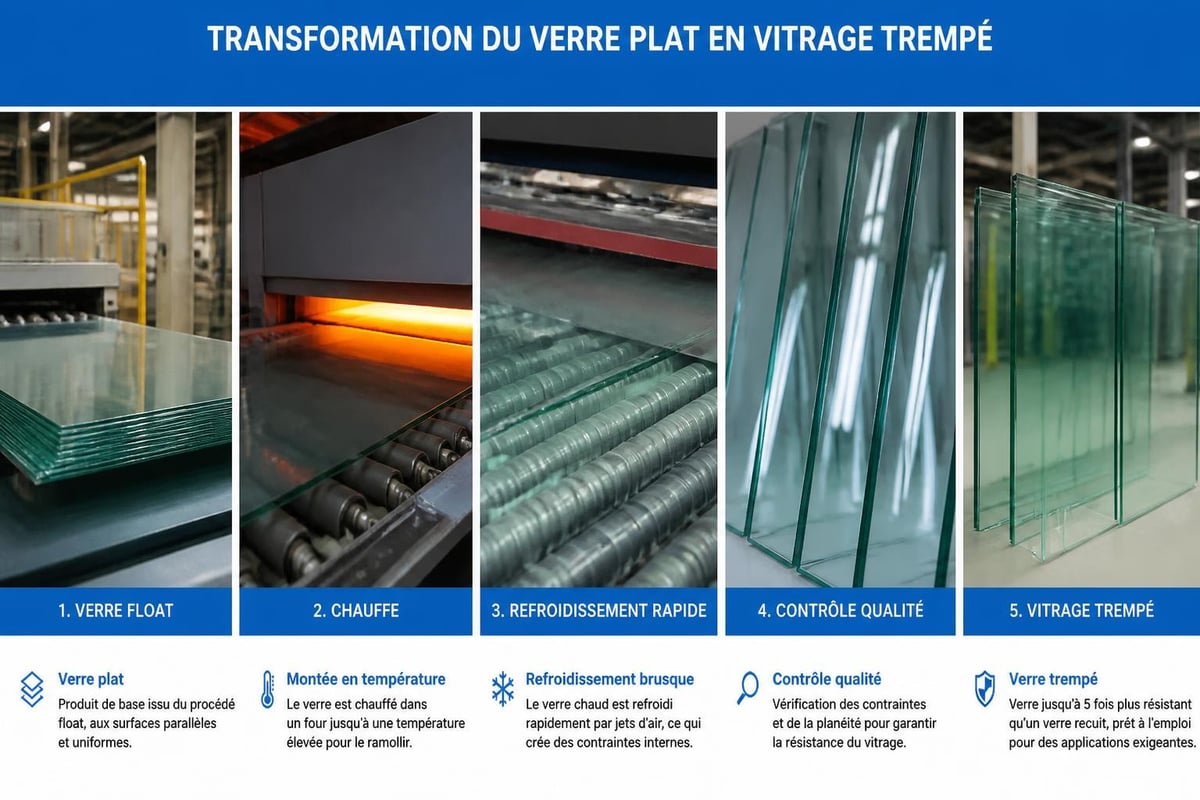 Processus de trempe du verre