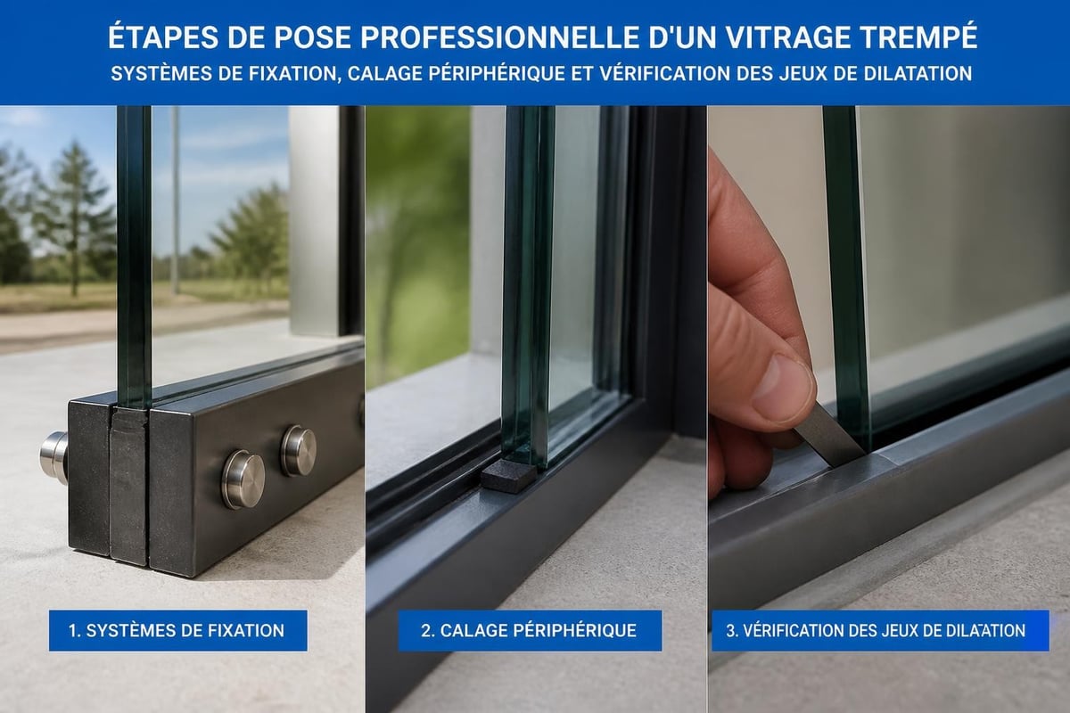 Installation vitrage trempé