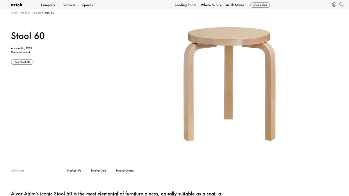 8 Contemporary End Tables That Elevate Modern Living Spaces - Artek Stool 60 by Alvar Aalto