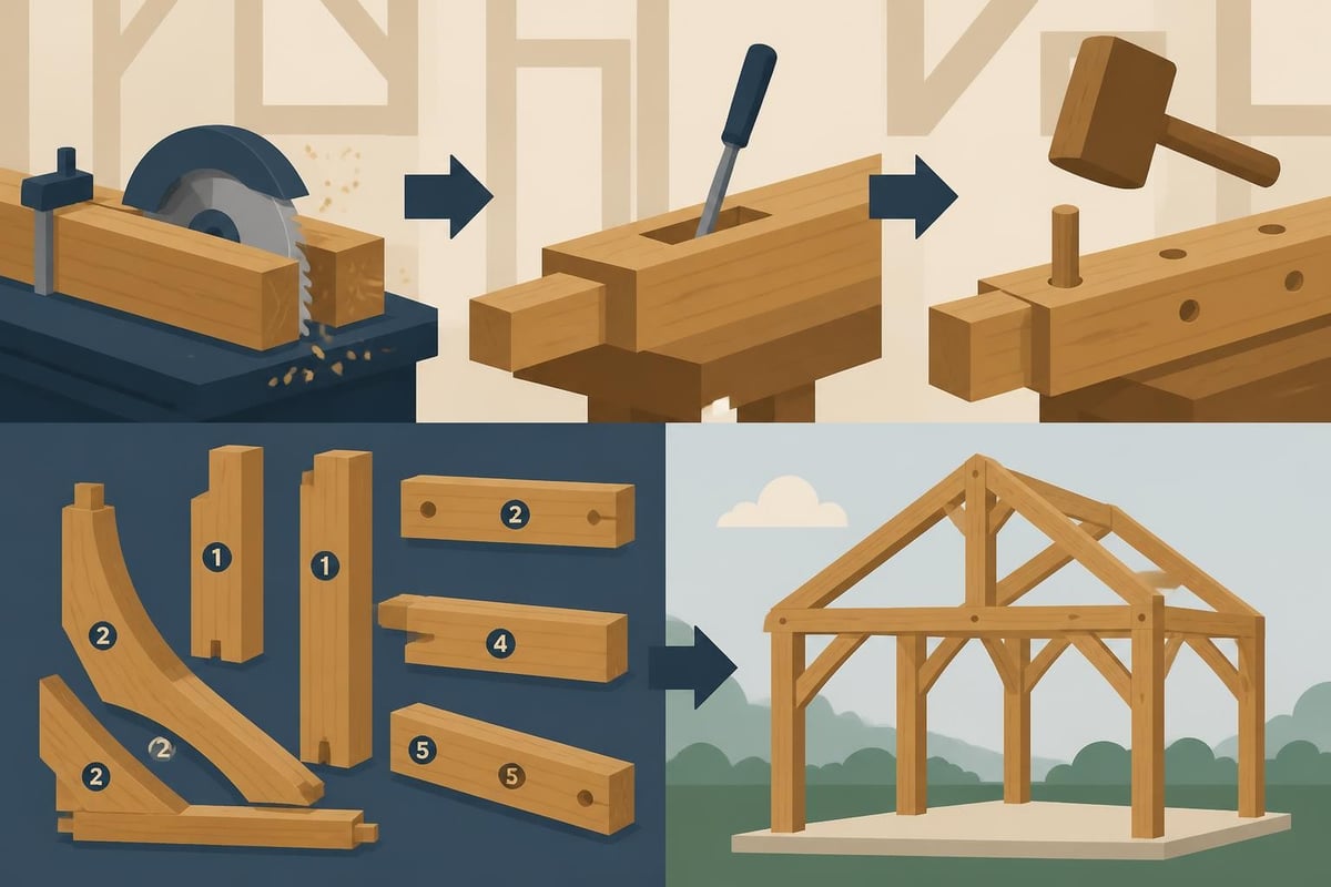 Oak frame component preparation