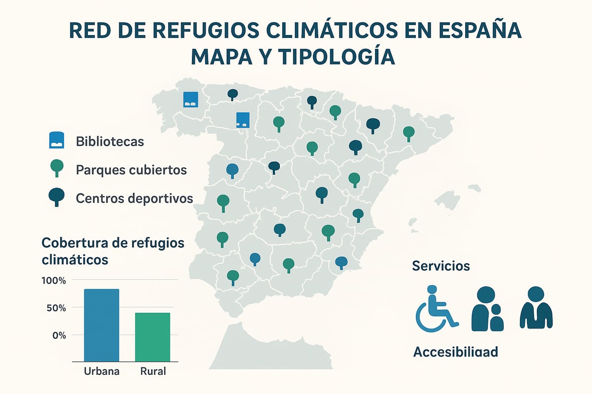 Mapa y Tipología de los Refugios Climáticos en España