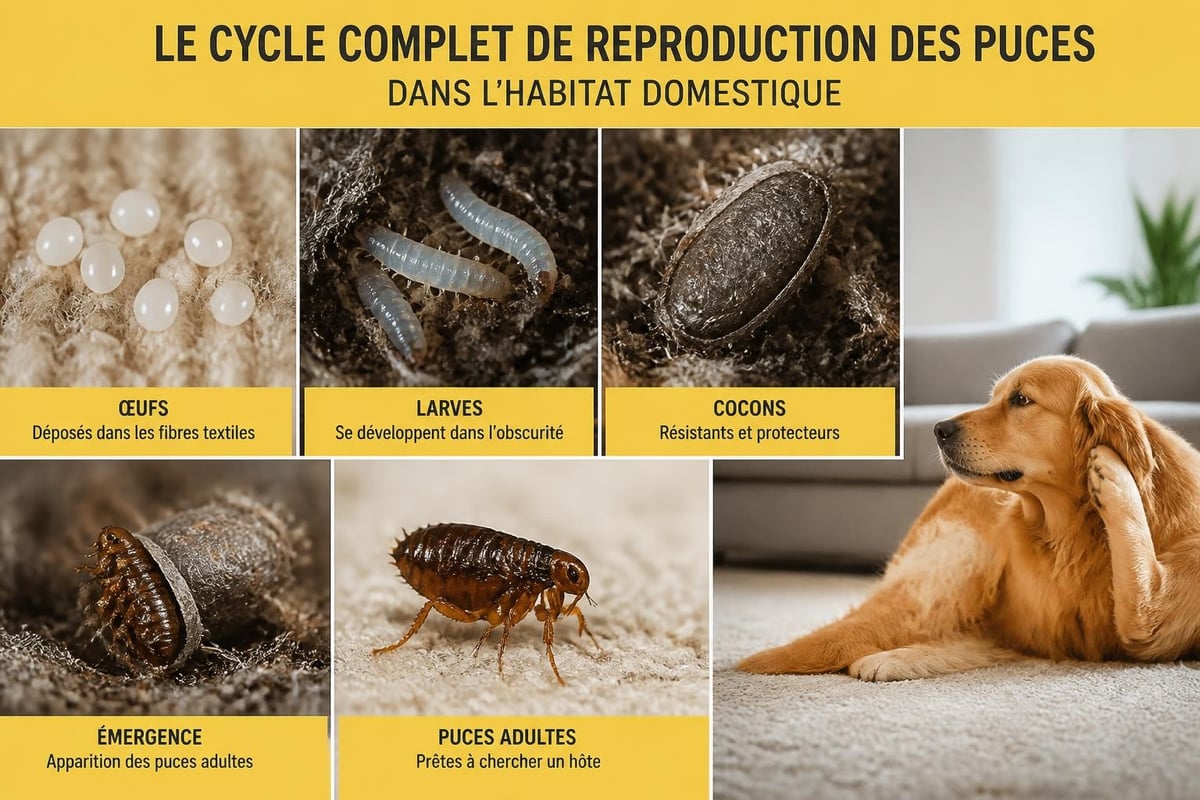 Cycle de reproduction des puces