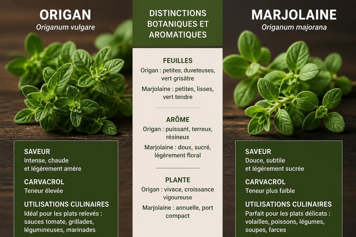 Différences origan marjolaine